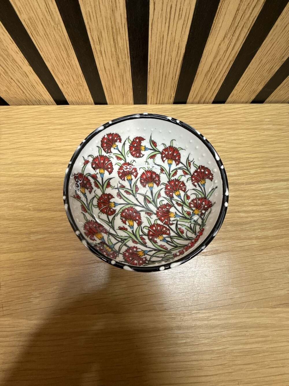 Turkish Ceramic Hand Painted Floral Small Bowl 4.5 Inch
